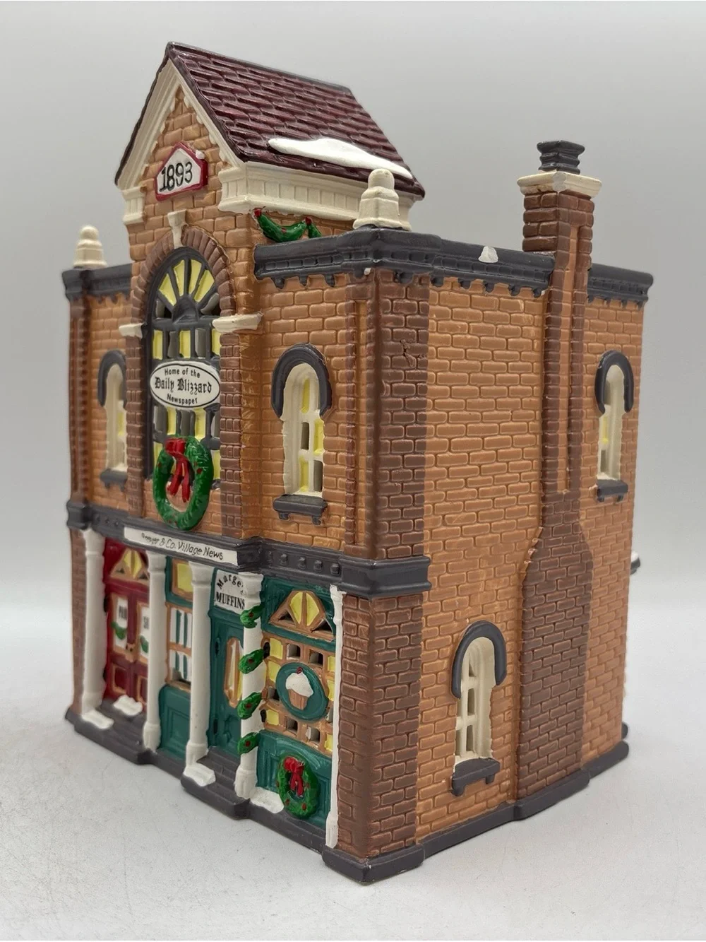 Department 56 1992 Vintage Original Snow Village Print Shop & Village News 54259